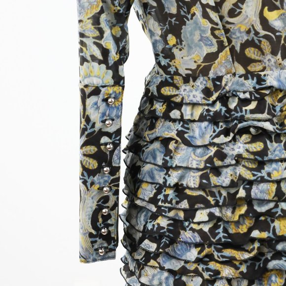 Robert Rodriguez 2 Silk Cotton Print Ruffle Dress - Picture 3 of 14